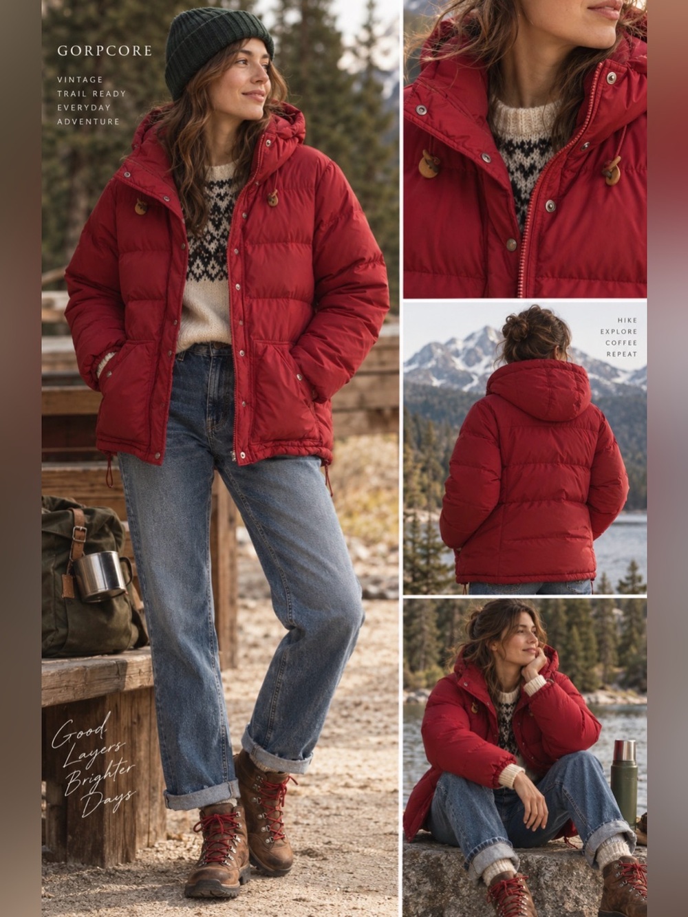 VTG 1980s REI “Peak Value” women’s down hooded puffer/parka, women’s 12